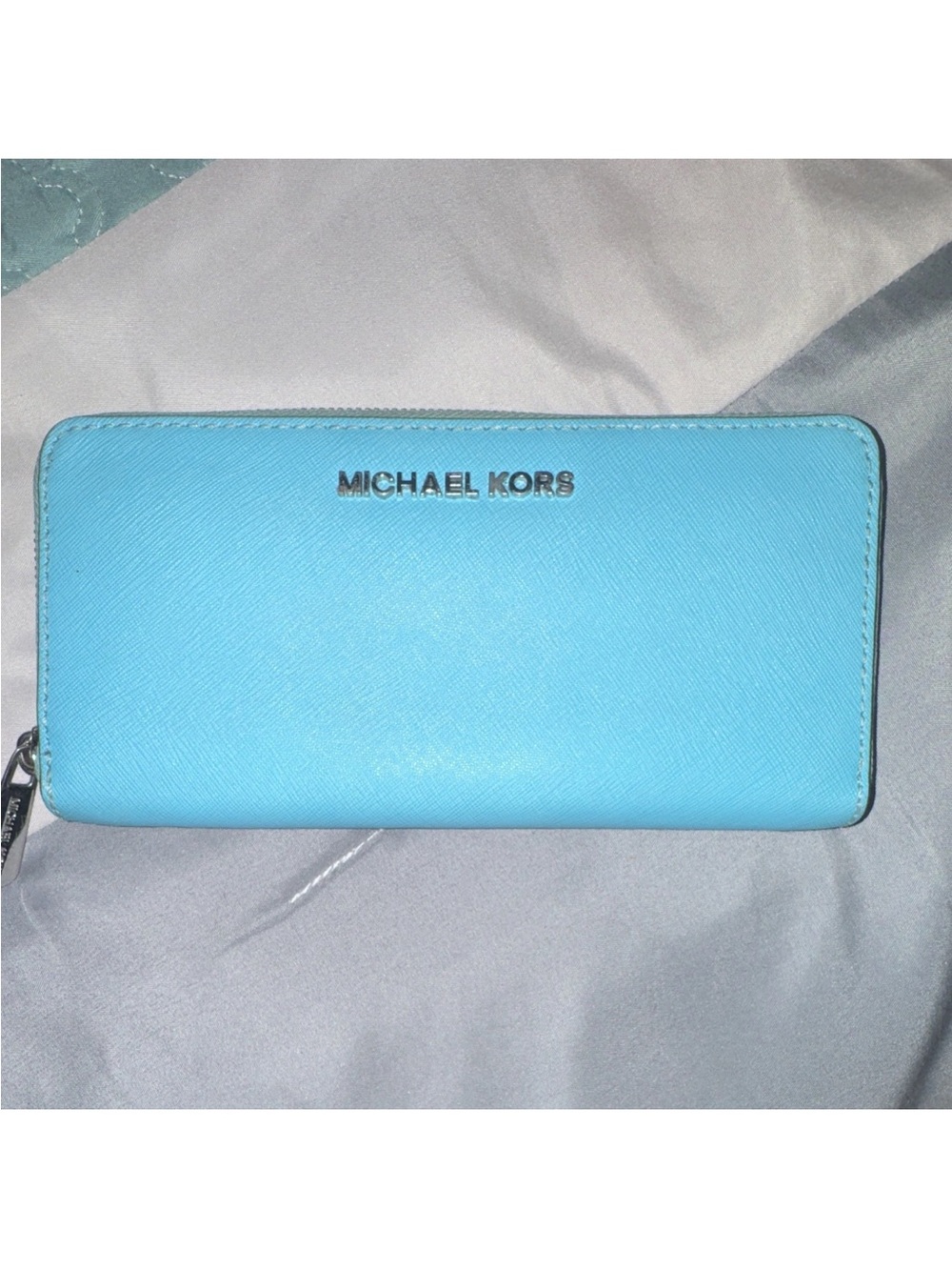 Michael Kors Sky Blue Zip Around Wallet